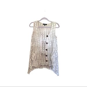 Ronnie Salloway ivory vest with buttons M